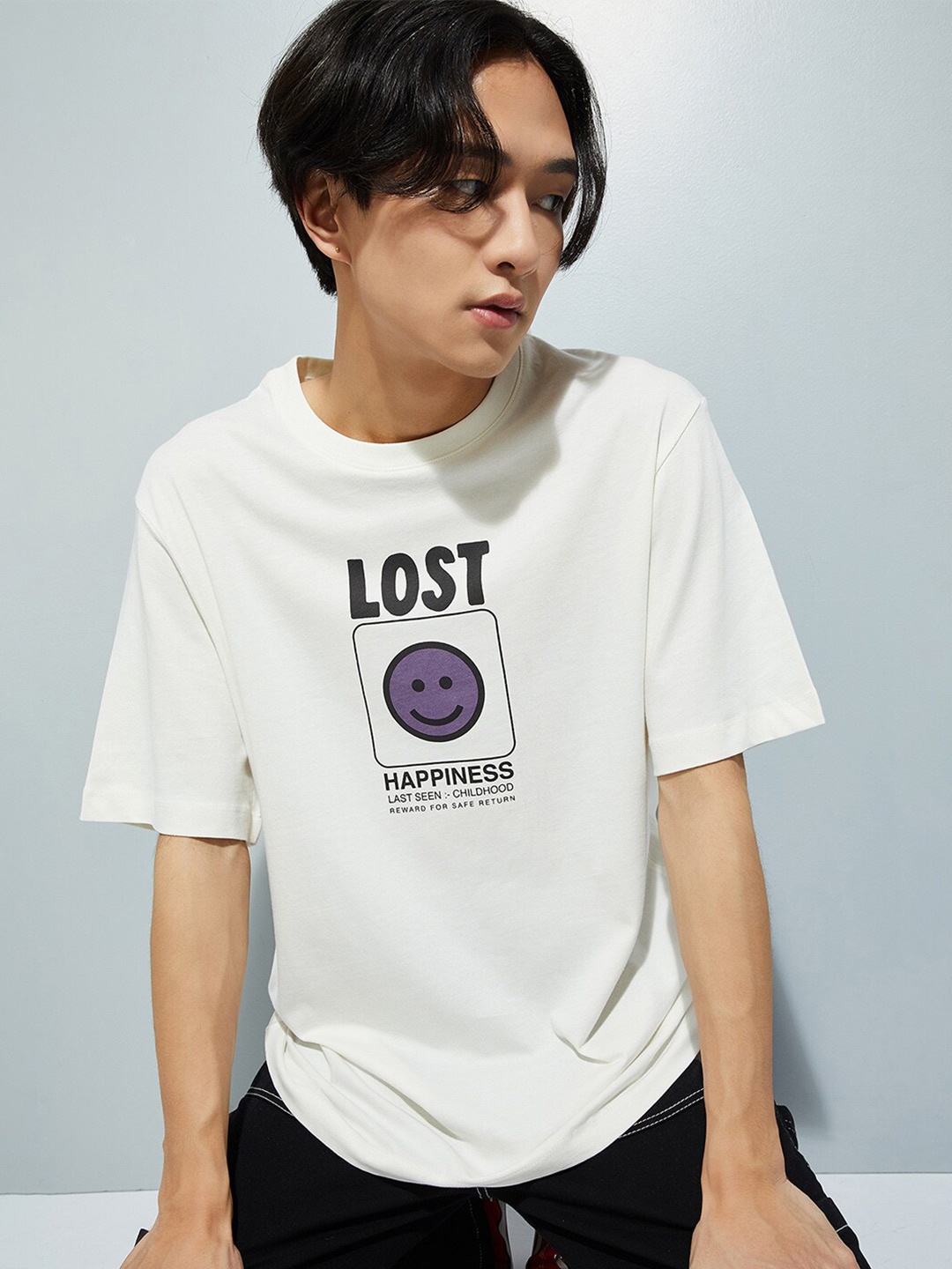 max URB_N Typography Printed Drop-Shoulder Sleeves Cotton Oversized T-shirt, Off white
max URB_N Typography Printed Drop-Shoulder Sleeves Cotton Oversized T-shirt, Off white