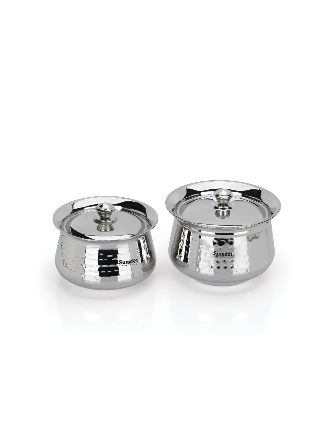 Sumeet Silver-Toned Texture 2 Pcs Stainless Steel Dishwasher Safe Cooking Handi with Lid
Sumeet Silver-Toned Texture 2 Pcs Stainless Steel Dishwasher Safe Cooking Handi with Lid