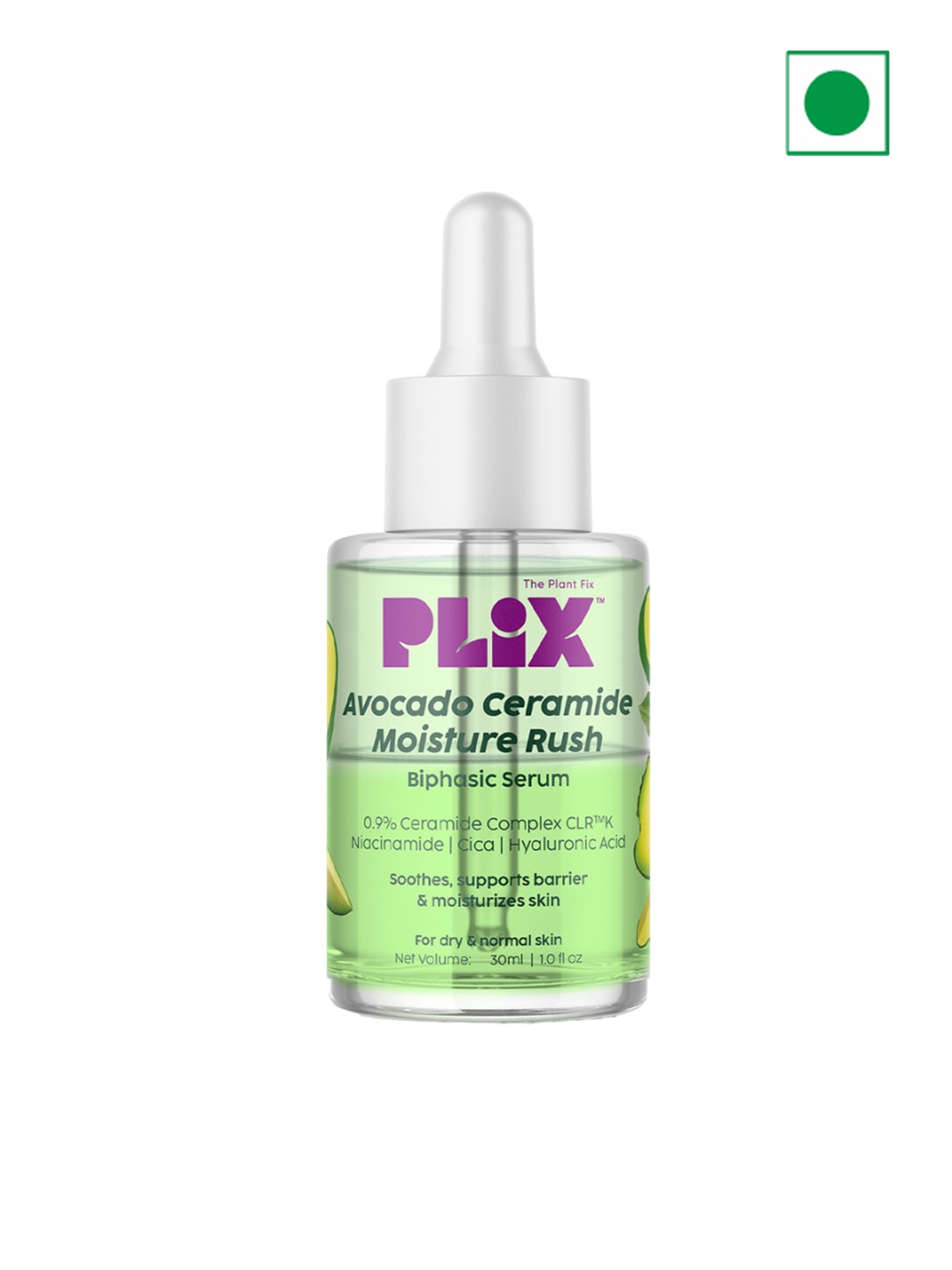 PLIX THE PLANT FIX Avocado Ceramide Moisture Rush Biphasic Serum with Niacinamide - 30 ml, Green
PLIX THE PLANT FIX Avocado Ceramide Moisture Rush Biphasic Serum with Niacinamide - 30 ml, Green
