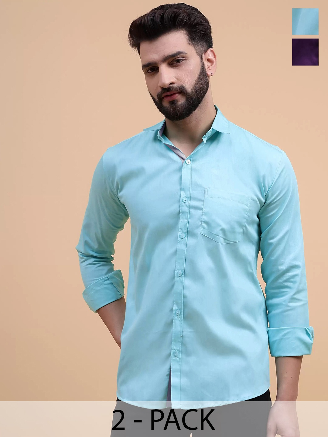 Tee Projekt Pack Of 2 Long Sleeves Regular Fit Cotton Standard Opaque Formal Shirt, Blue
Tee Projekt Pack Of 2 Long Sleeves Regular Fit Cotton Standard Opaque Formal Shirt, Blue