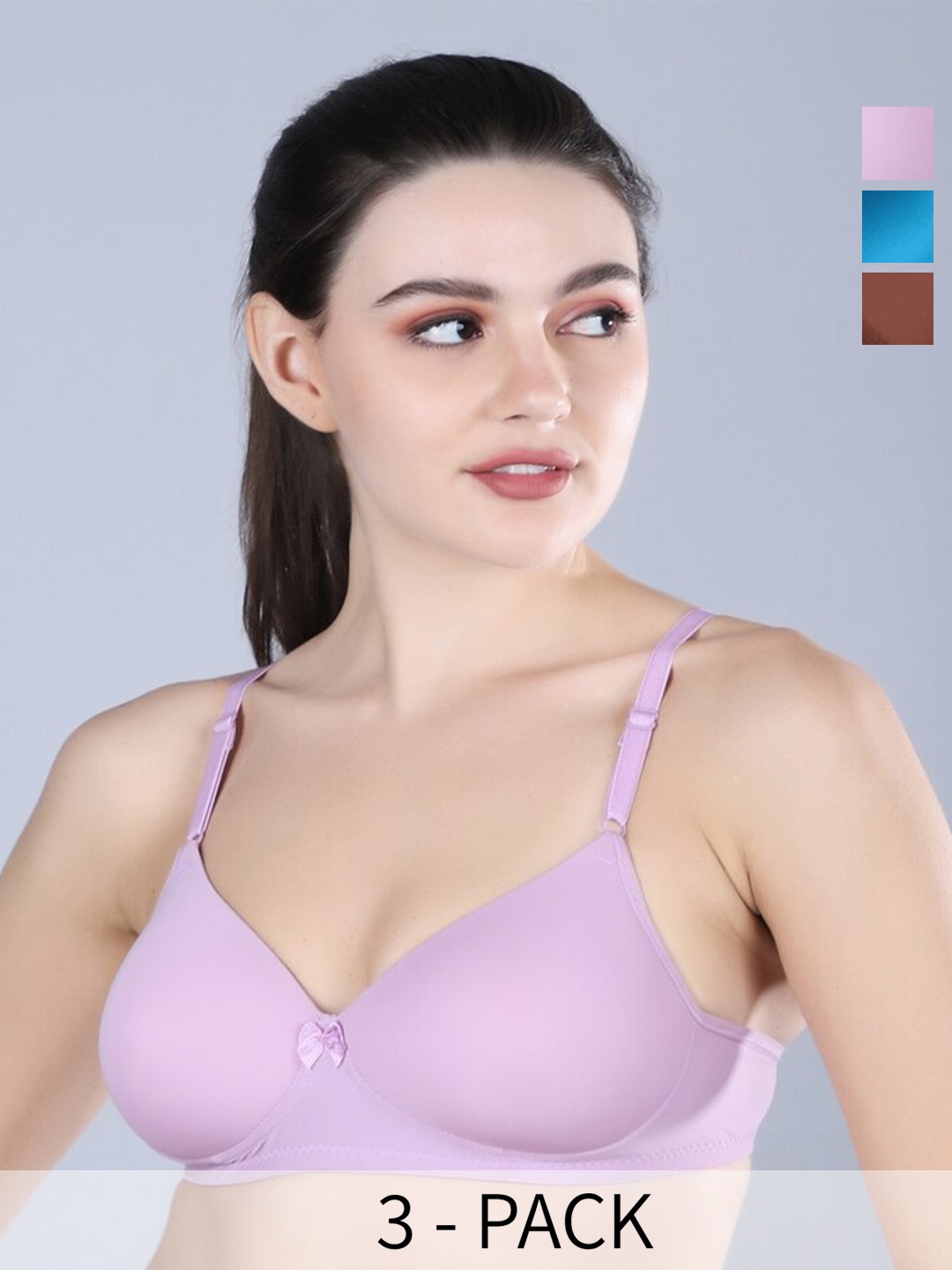 Sonalvu Pack Of 3 T-shirt Bra Full Coverage Lightly Padded Non-Wired All Day Comfort, Brown
Sonalvu Pack Of 3 T-shirt Bra Full Coverage Lightly Padded Non-Wired All Day Comfort, Brown
