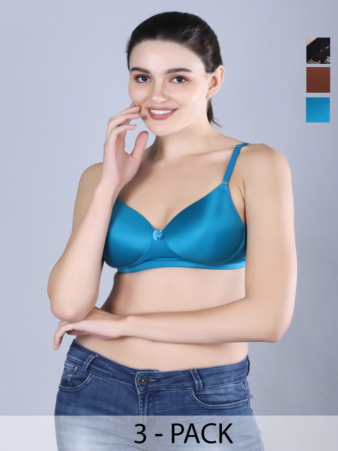 Sonalvu Pack Of 3 Full Coverage Lightly Padded T-shirt Bra With All Day Comfort, Black
Sonalvu Pack Of 3 Full Coverage Lightly Padded T-shirt Bra With All Day Comfort, Black