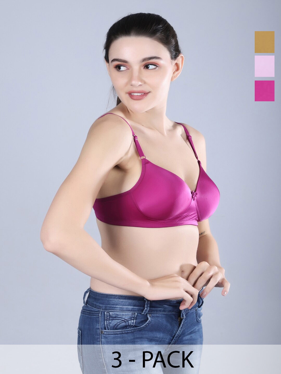 Sonalvu Pack Of 3 Full Coverage Lightly Padded T-shirt Bra With All Day Comfort, Lavender
Sonalvu Pack Of 3 Full Coverage Lightly Padded T-shirt Bra With All Day Comfort, Lavender
