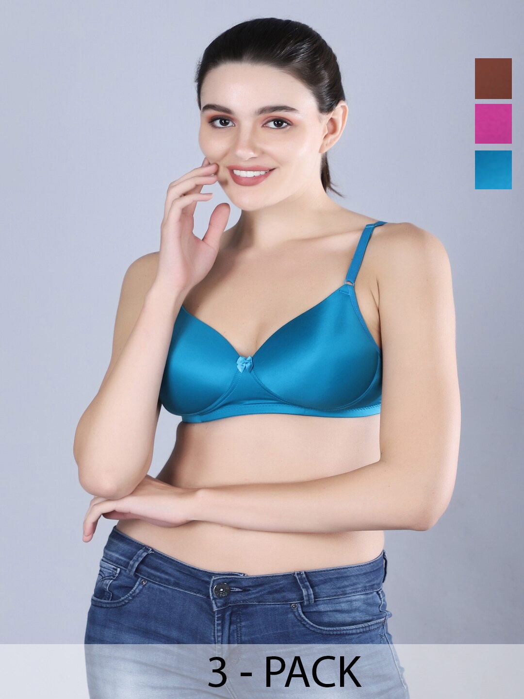 Sonalvu Pack Of 3 Full Coverage Lightly Padded T-shirt Bra With All Day Comfort, Pink
Sonalvu Pack Of 3 Full Coverage Lightly Padded T-shirt Bra With All Day Comfort, Pink