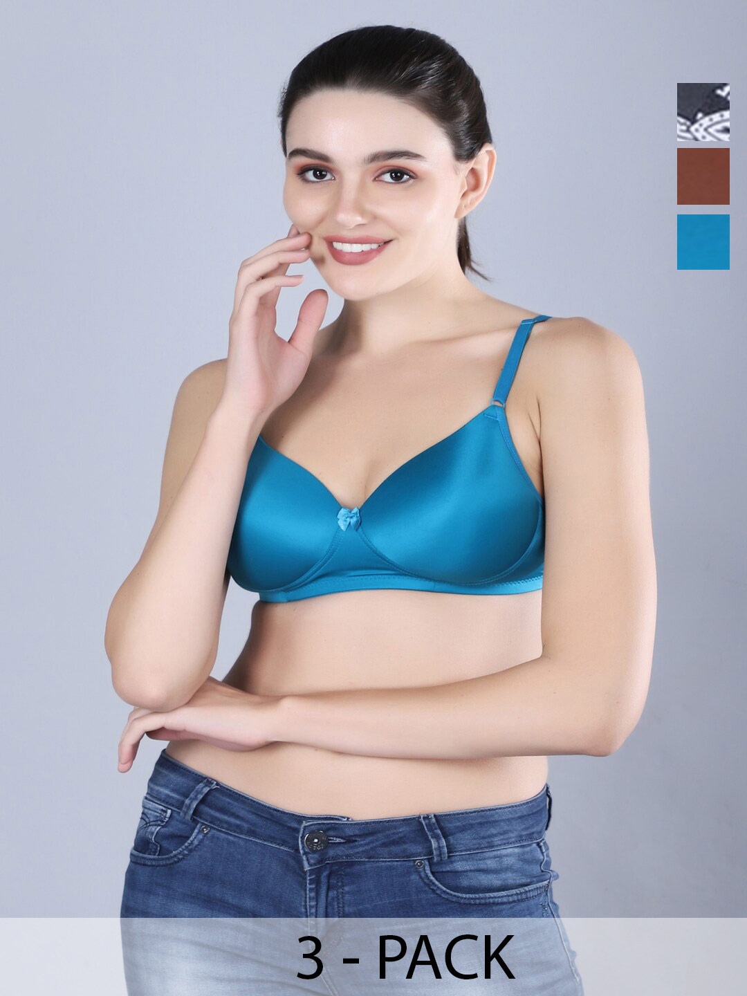 Sonalvu Pack Of 3 Full Coverage Lightly Padded T-shirt Bra With All Day Comfort, Black
Sonalvu Pack Of 3 Full Coverage Lightly Padded T-shirt Bra With All Day Comfort, Black