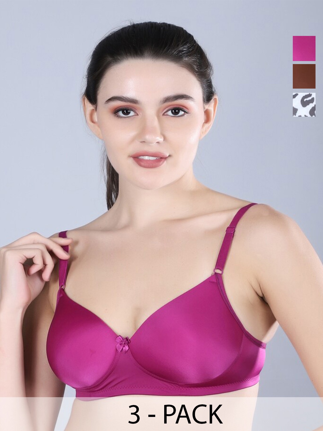 Sonalvu Pack Of 3 Full Coverage Lightly Padded T-shirt Bra - All Day Comfort, Brown
Sonalvu Pack Of 3 Full Coverage Lightly Padded T-shirt Bra - All Day Comfort, Brown