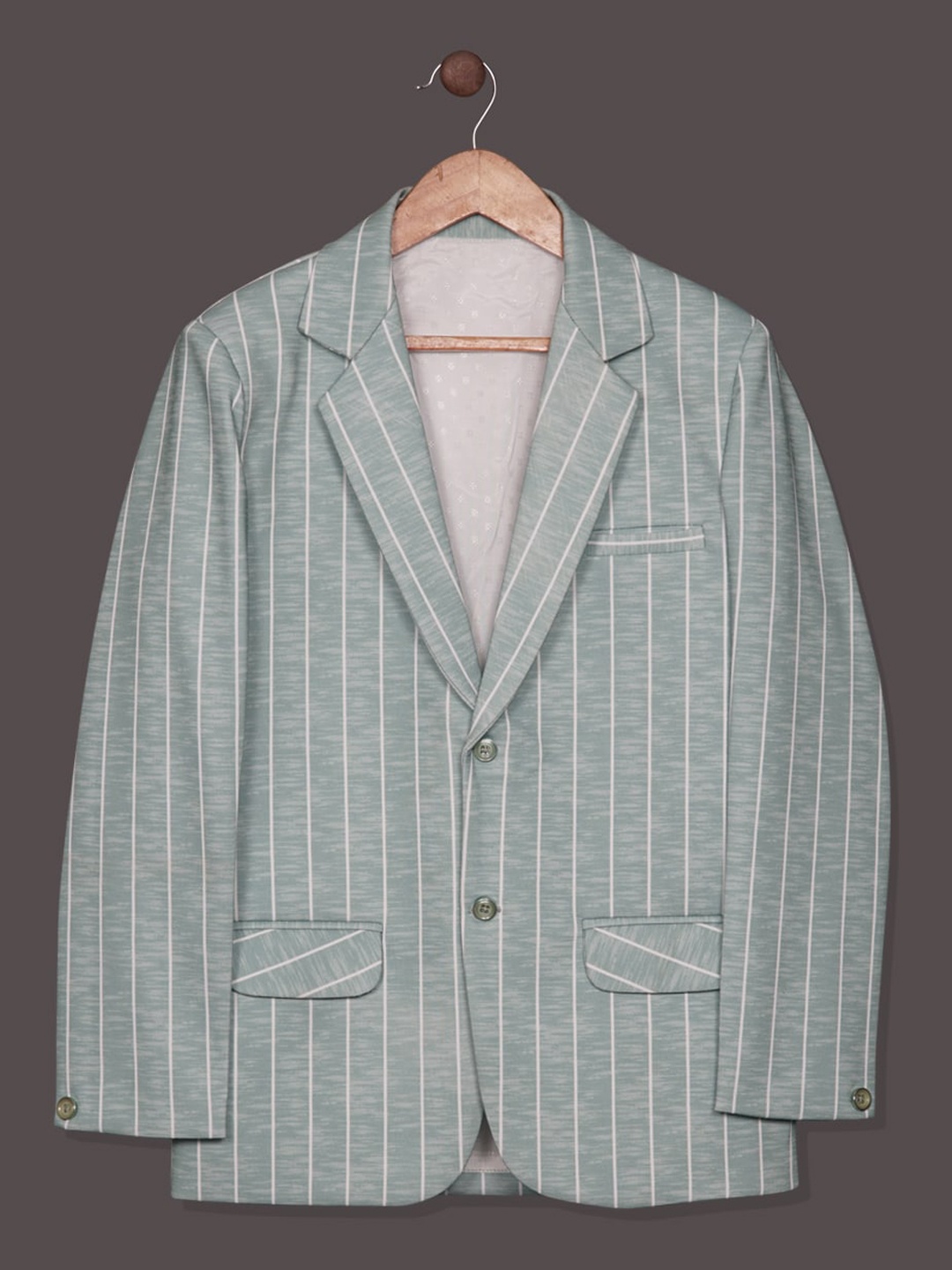 RIKIDOOS Boys Tailored-Fit Striped Lightweight Single Breasted Cotton Blazer, Sea green
RIKIDOOS Boys Tailored-Fit Striped Lightweight Single Breasted Cotton Blazer, Sea green