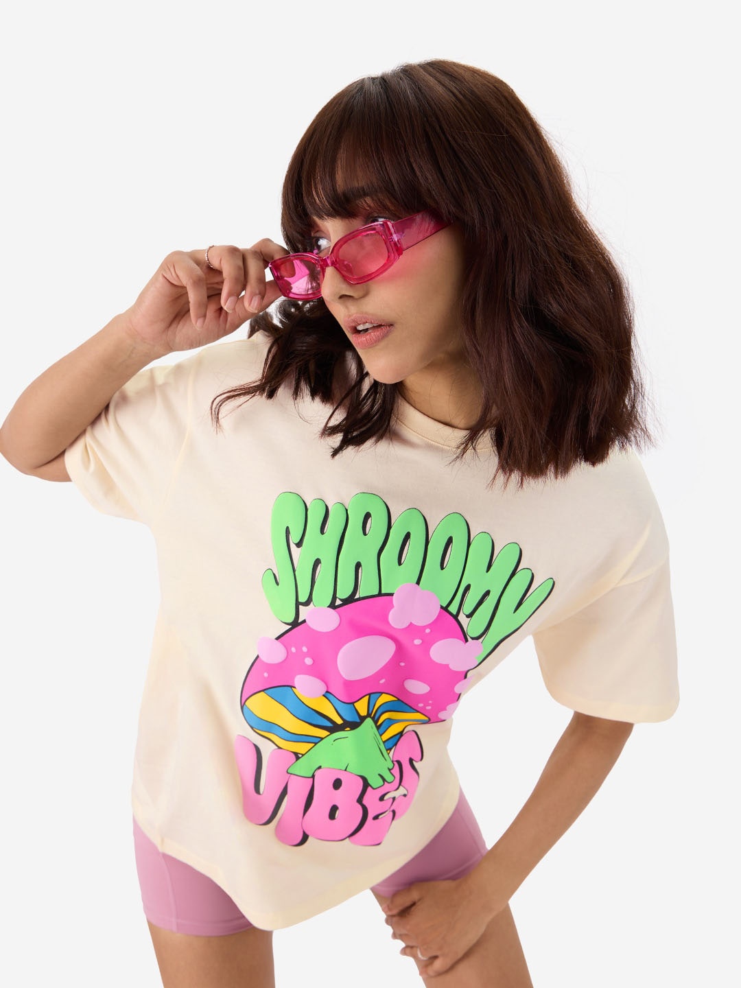 The Souled Store Graphic Printed Drop-Shoulder Sleeves Pure Cotton Oversized T-shirt, Off white
The Souled Store Graphic Printed Drop-Shoulder Sleeves Pure Cotton Oversized T-shirt, Off white