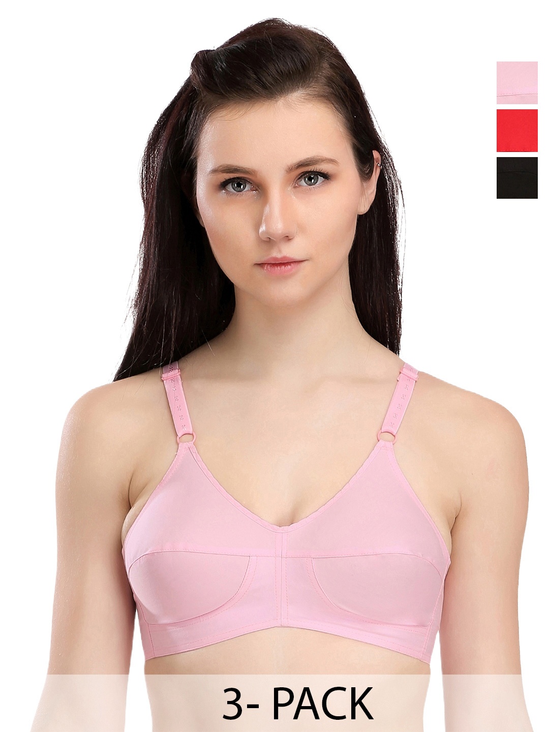SELFCARE Pack of 3 Cotton Non Padded Cotton Full Coverage Beginners Bra - SN0477-30A, Pink
SELFCARE Pack of 3 Cotton Non Padded Cotton Full Coverage Beginners Bra - SN0477-30A, Pink