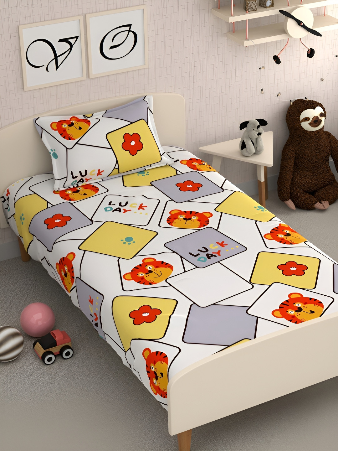 CHHAVI INDIA White Cartoon Printed Microfiber 210 TC Single Bedsheet with 1 Pillow Cover
CHHAVI INDIA White Cartoon Printed Microfiber 210 TC Single Bedsheet with 1 Pillow Cover