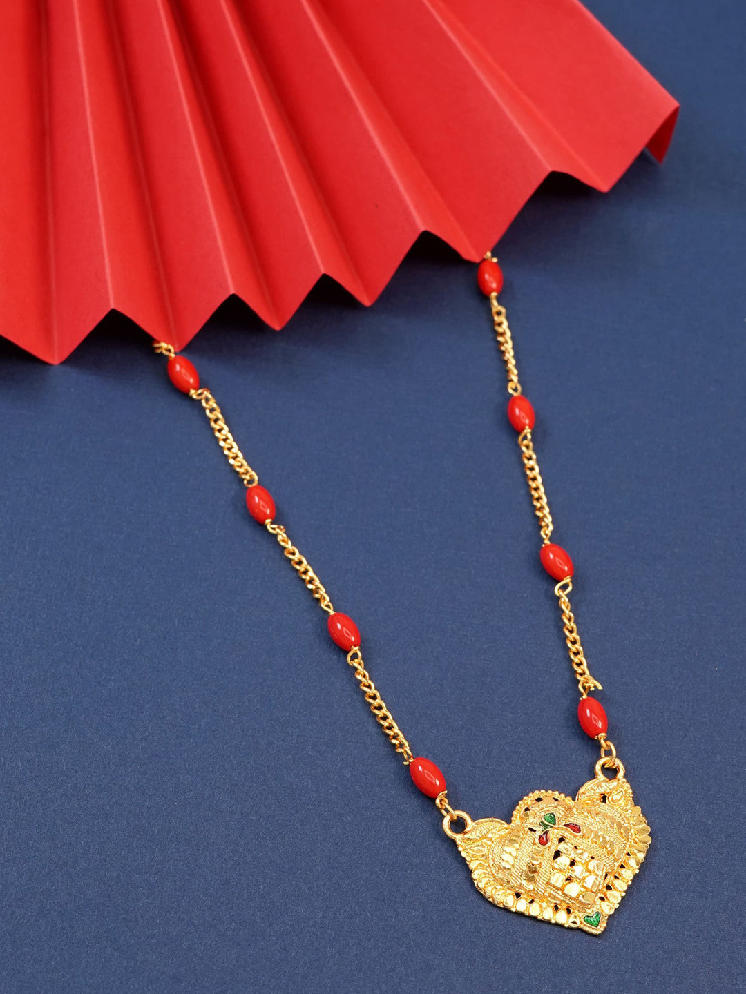 Ramdev Art Fashion Jwellery Gold-Plated Artificial Stones and Beads Mangalsutra 
Ramdev Art Fashion Jwellery Gold-Plated Artificial Stones and Beads Mangalsutra