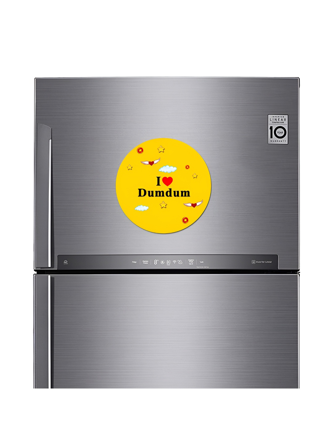 ARTBUG Yellow & Black I Love Dumdum Printed Decorative Magnet
