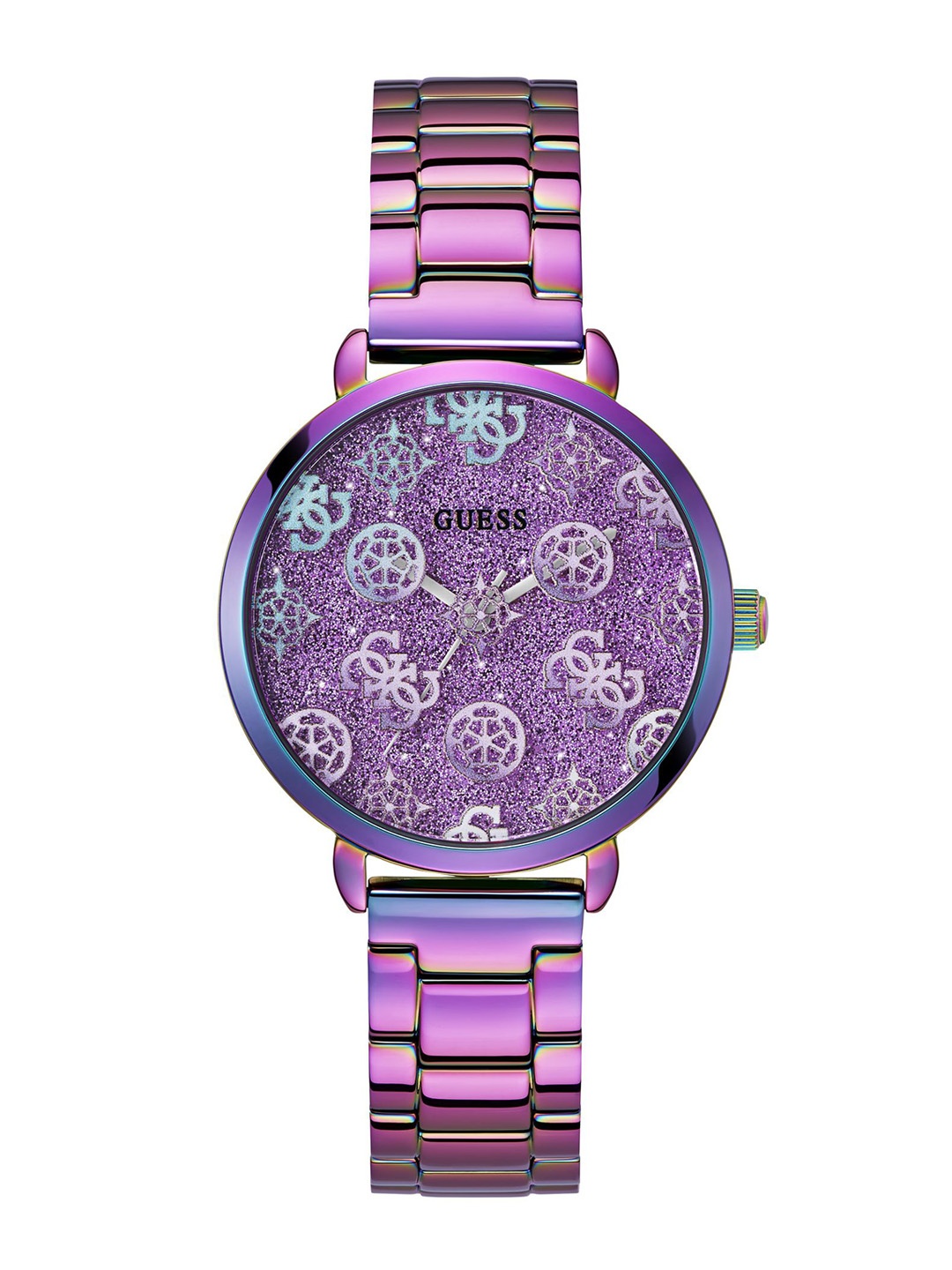 GUESS Women Textured Dial & Stainless Steel Bracelet Style Straps Analogue Watch GW0670L3, Purple
GUESS Women Textured Dial & Stainless Steel Bracelet Style Straps Analogue Watch GW0670L3, Purple