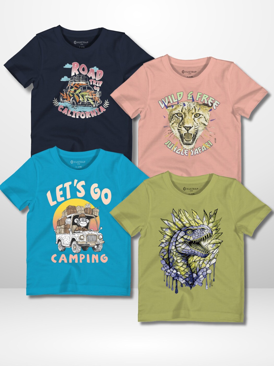 Huetrap Boys Pack Of 4 Graphic Printed Cotton Round Neck Applique Casual T-shirts, Navy blue
Huetrap Boys Pack Of 4 Graphic Printed Cotton Round Neck Applique Casual T-shirts, Navy blue