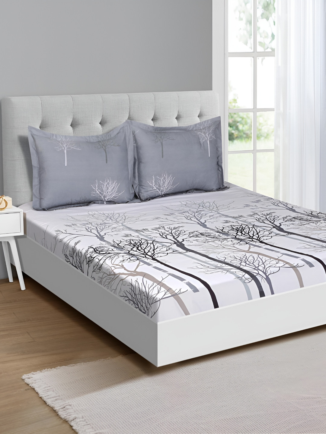 Signature Grey & Black Ethnic Motifs Printed 150 TC Queen Bedsheet With 2 Pillow Covers
Signature Grey & Black Ethnic Motifs Printed 150 TC Queen Bedsheet With 2 Pillow Covers