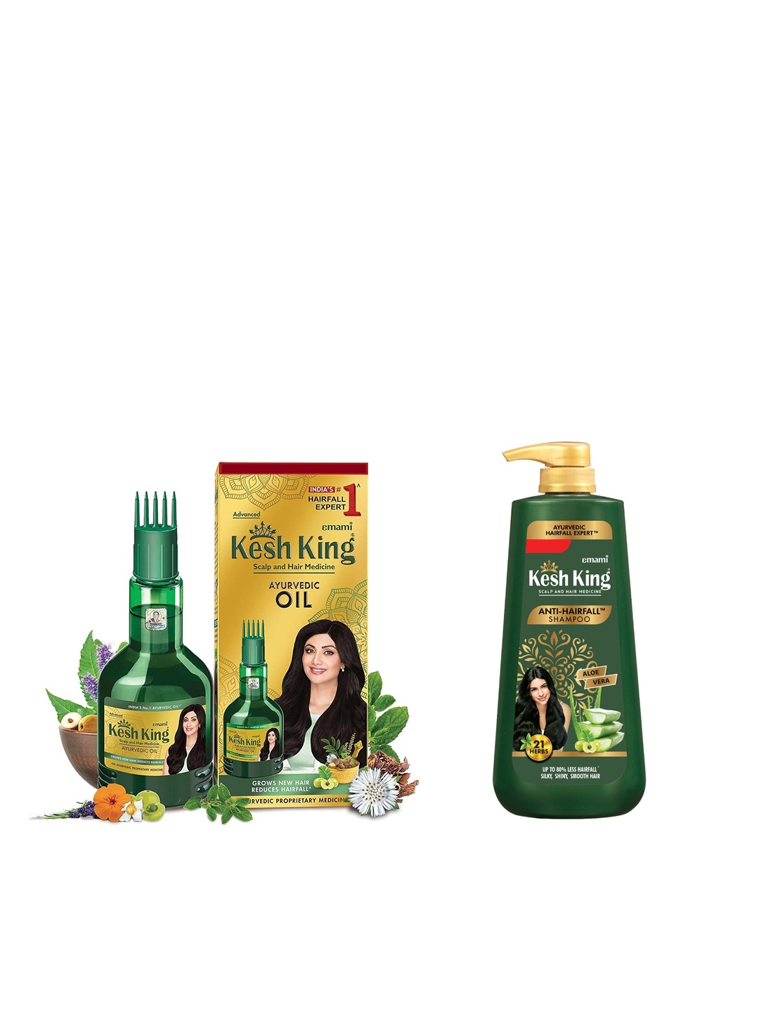 Kesh King Set of Scalp & Hair Medicine Anti-Hairfall Ayurvedic Oil 300ml & Shampoo 600ml, Green
Kesh King Set of Scalp & Hair Medicine Anti-Hairfall Ayurvedic Oil 300ml & Shampoo 600ml, Green