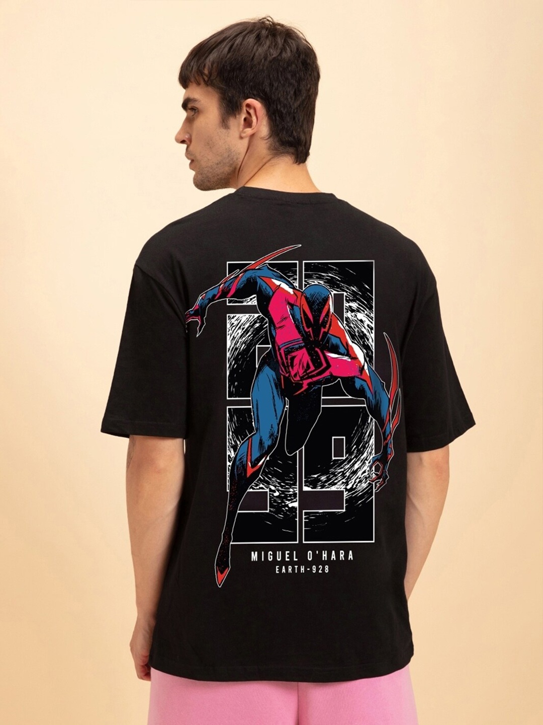 Bewakoof Spider-Man Graphic Printed Drop-Shoulder Sleeves Oversized Cotton T-shirt, Black
Bewakoof Spider-Man Graphic Printed Drop-Shoulder Sleeves Oversized Cotton T-shirt, Black