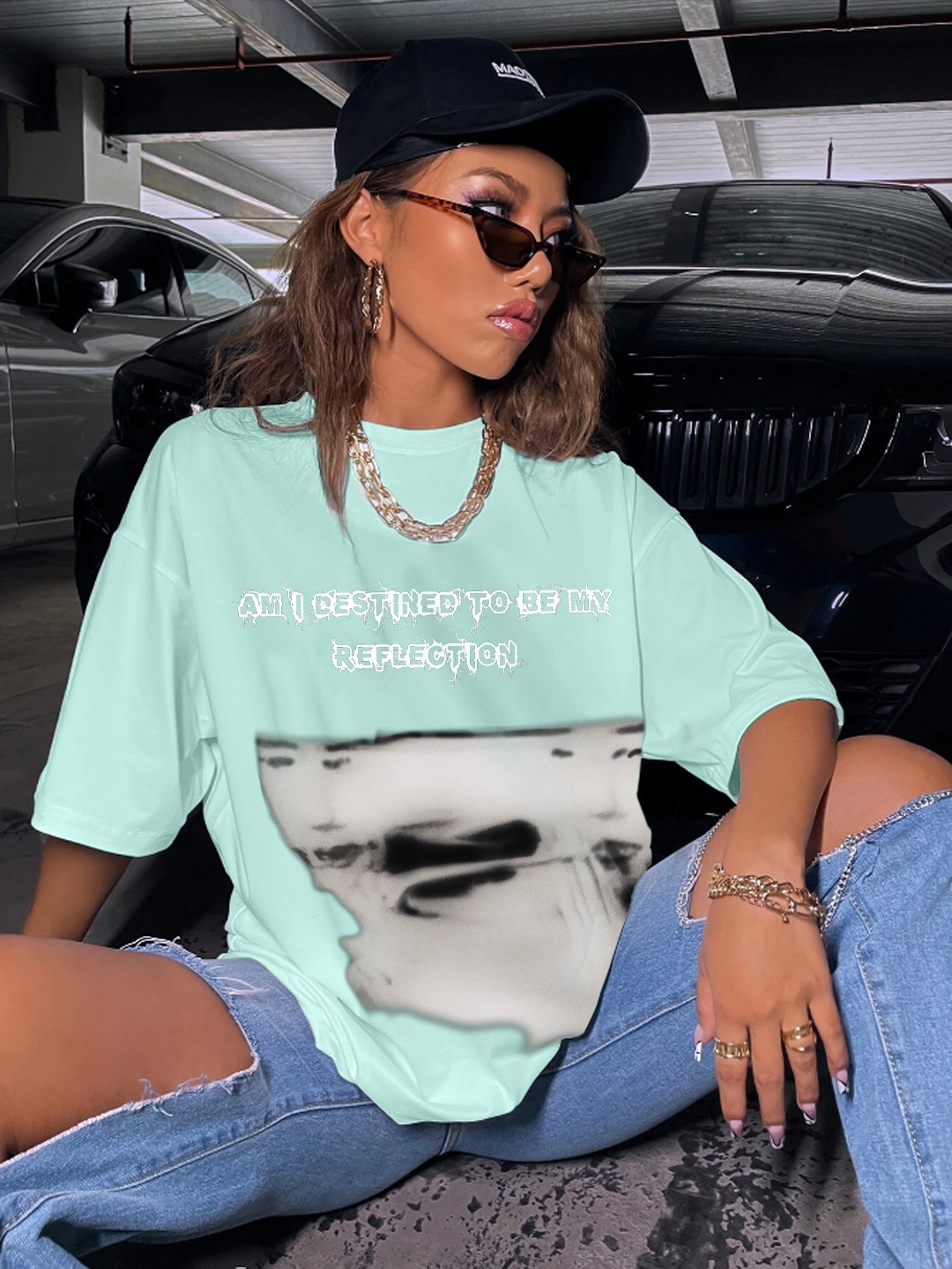 Stylecast X Hersheinbox Women Printed Pure Cotton Oversized T-shirt, Green
Stylecast X Hersheinbox Women Printed Pure Cotton Oversized T-shirt, Green