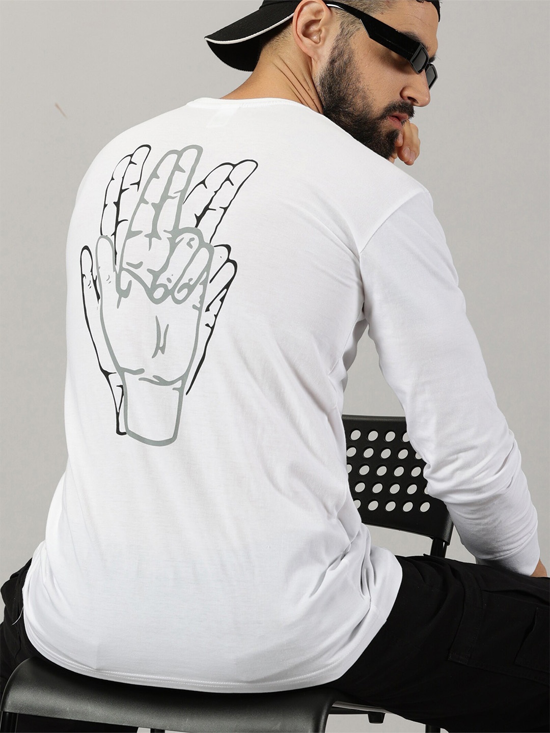 GESPO Printed Extended Sleeves Round Neck Full Sleeve Pure Cotton Pockets T-shirt, White
GESPO Printed Extended Sleeves Round Neck Full Sleeve Pure Cotton Pockets T-shirt, White