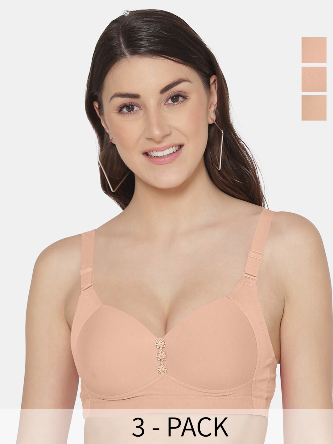 Tweens Pack of 3 Full Coverage Lightly Padded Minimizer Bras- All Day Comfort, Beige
Tweens Pack of 3 Full Coverage Lightly Padded Minimizer Bras- All Day Comfort, Beige