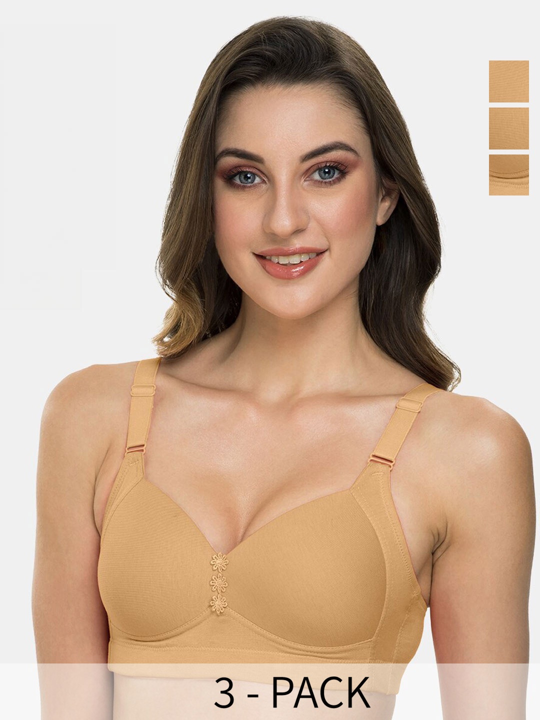 Tweens Pack Of 3 Full Coverage Lightly Padded Cotton T-shirt Bras With All Day Comfort, Beige
Tweens Pack Of 3 Full Coverage Lightly Padded Cotton T-shirt Bras With All Day Comfort, Beige