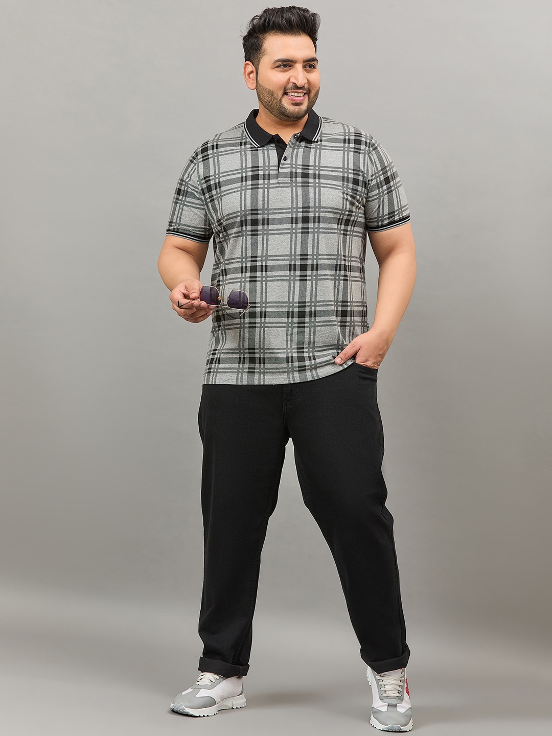 AUSTIVO Checked Cotton Polo Collar Short Sleeves Pockets Plus Size Casual T-shirt, Grey
AUSTIVO Checked Cotton Polo Collar Short Sleeves Pockets Plus Size Casual T-shirt, Grey