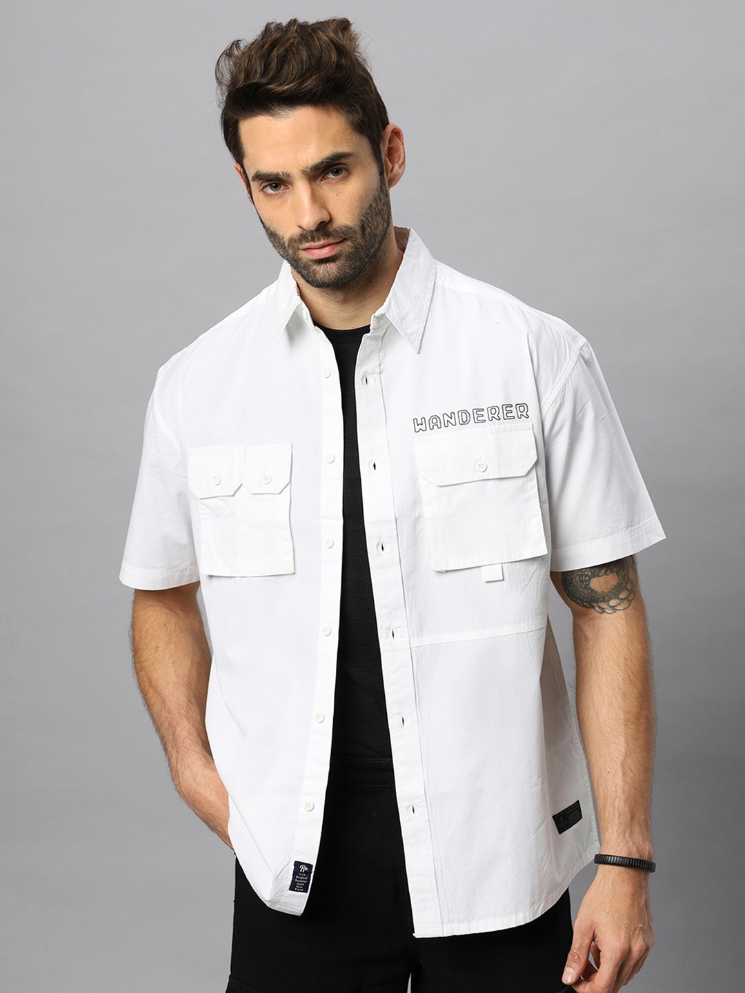 The Roadster Lifestyle Co. Relaxed Opaque Graphic Printed Pure Cotton Shacket, White
The Roadster Lifestyle Co. Relaxed Opaque Graphic Printed Pure Cotton Shacket, White