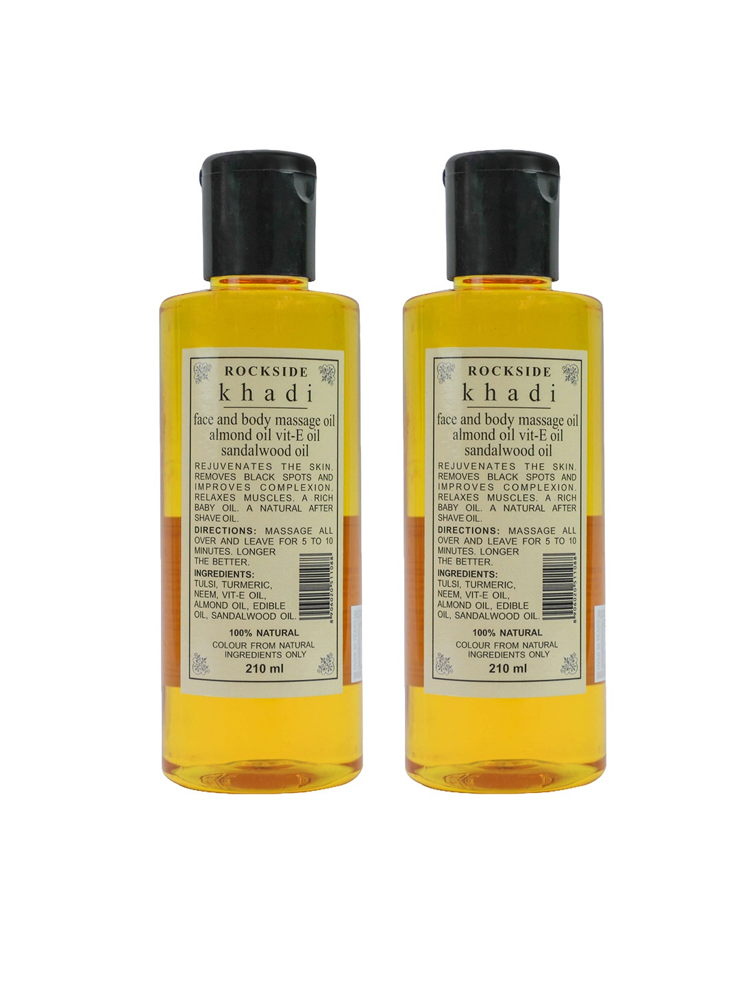 ROCKSIDE KHADI Natural Set Of 2 Almond & Vitamin E Face & Body Massage Oil - 210ml Each, Yellow
ROCKSIDE KHADI Natural Set Of 2 Almond & Vitamin E Face & Body Massage Oil - 210ml Each, Yellow