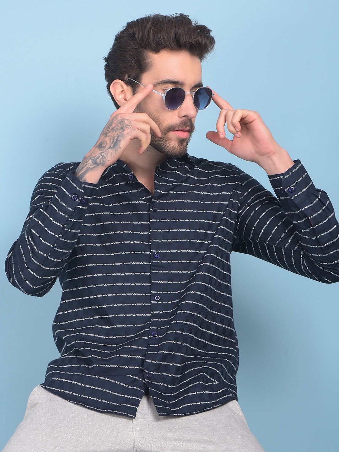 Crimsoune Club Classic Slim Fit Opaque Horizontal Striped Cotton Casual Shirt, Blue
Crimsoune Club Classic Slim Fit Opaque Horizontal Striped Cotton Casual Shirt, Blue