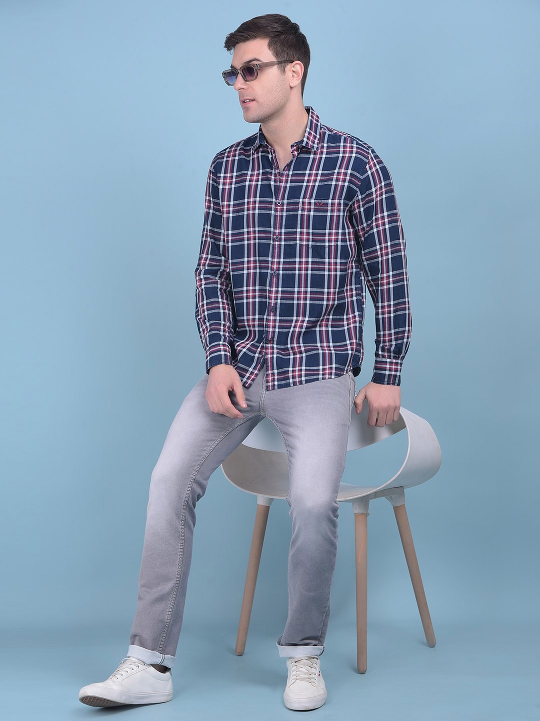 Crimsoune Club Classic Slim Fit Opaque Tartan Checked Cotton Casual Shirt, Navy blue
Crimsoune Club Classic Slim Fit Opaque Tartan Checked Cotton Casual Shirt, Navy blue