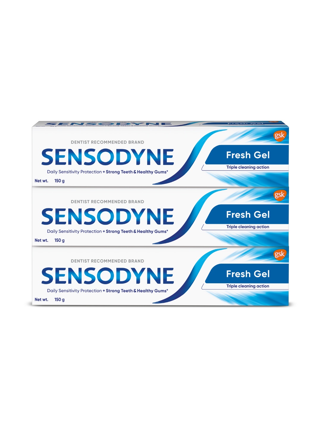 Sensodyne Set Of 3 Fresh Gel Toothpaste For Daily Sensitivity Protection - 150g Each, White
Sensodyne Set Of 3 Fresh Gel Toothpaste For Daily Sensitivity Protection - 150g Each, White