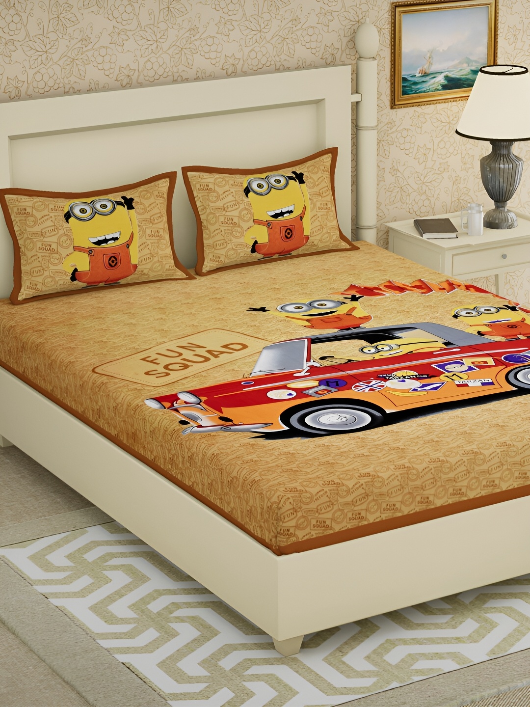 POORAK Yellow & Red Cartoon Characters Cotton 104 TC Queen Bedsheet With 2 Pillow Covers
POORAK Yellow & Red Cartoon Characters Cotton 104 TC Queen Bedsheet With 2 Pillow Covers