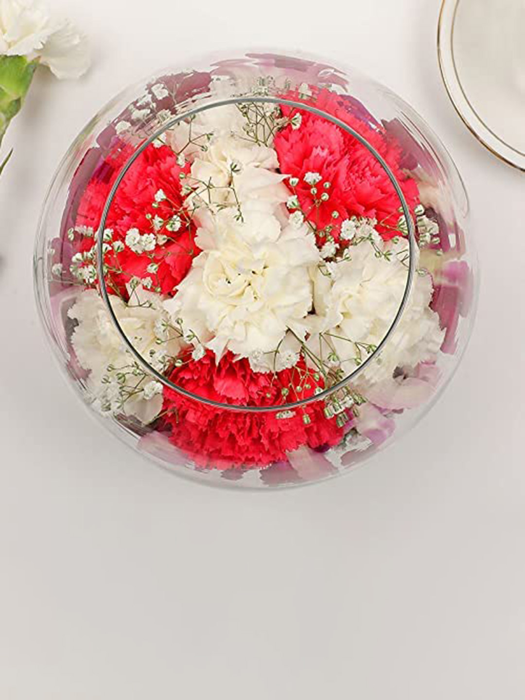 Floweraura Red & White 11 Pieces Mixed Fresh Live Roses Flowers Bouquet With Vase, Pink 
Floweraura Red & White 11 Pieces Mixed Fresh Live Roses Flowers Bouquet With Vase, Pink