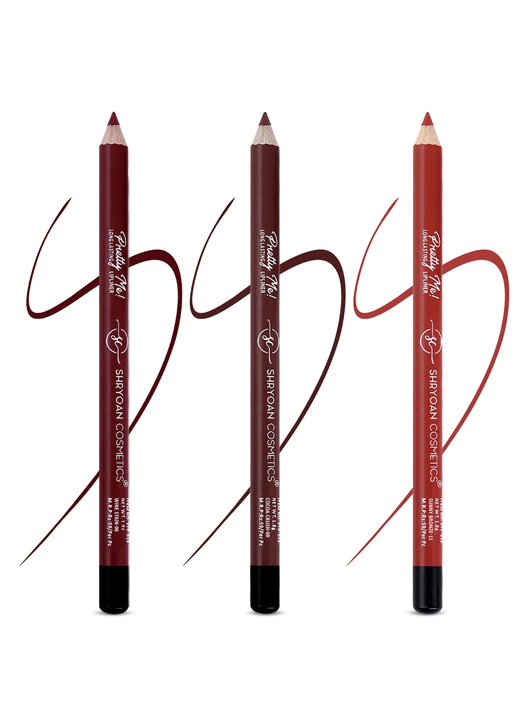 SHRYOAN Set Of 3 Pretty Me Bold Lipliner & Eye Liner Matte Pencil- 1.8g Each - 06-09-11, Pink
SHRYOAN Set Of 3 Pretty Me Bold Lipliner & Eye Liner Matte Pencil- 1.8g Each - 06-09-11, Pink