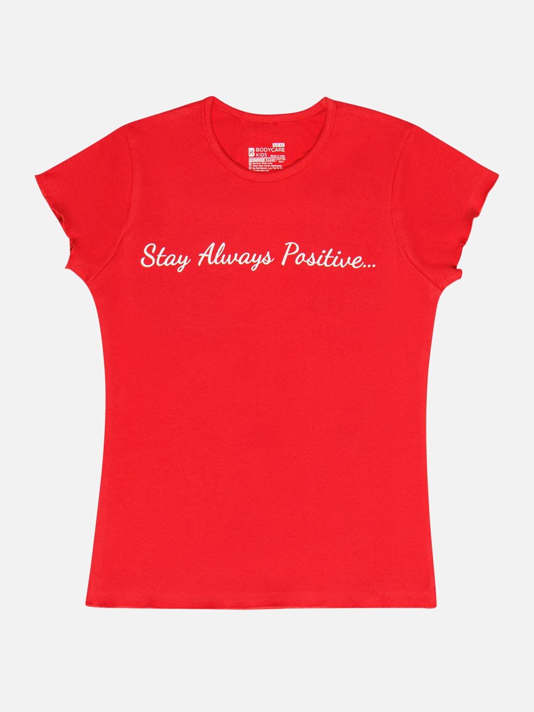 Bodycare Girls Typography Printed Cotton Round Neck Short Sleeves Casual T-shirt, Red
Bodycare Girls Typography Printed Cotton Round Neck Short Sleeves Casual T-shirt, Red