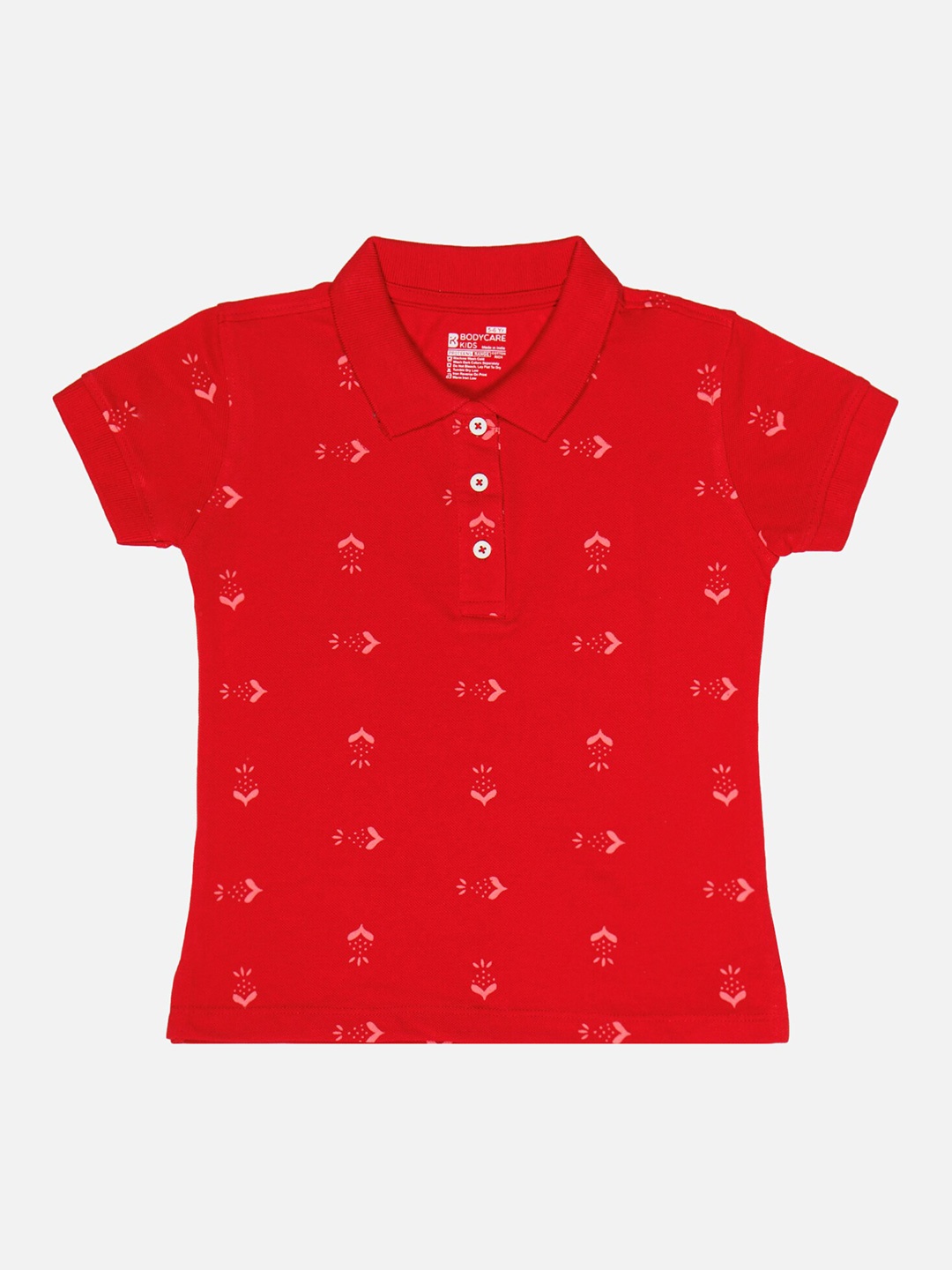 Bodycare Girls Conversational Printed Cotton Polo Collar Short Sleeves Casual T-shirt, Red
Bodycare Girls Conversational Printed Cotton Polo Collar Short Sleeves Casual T-shirt, Red