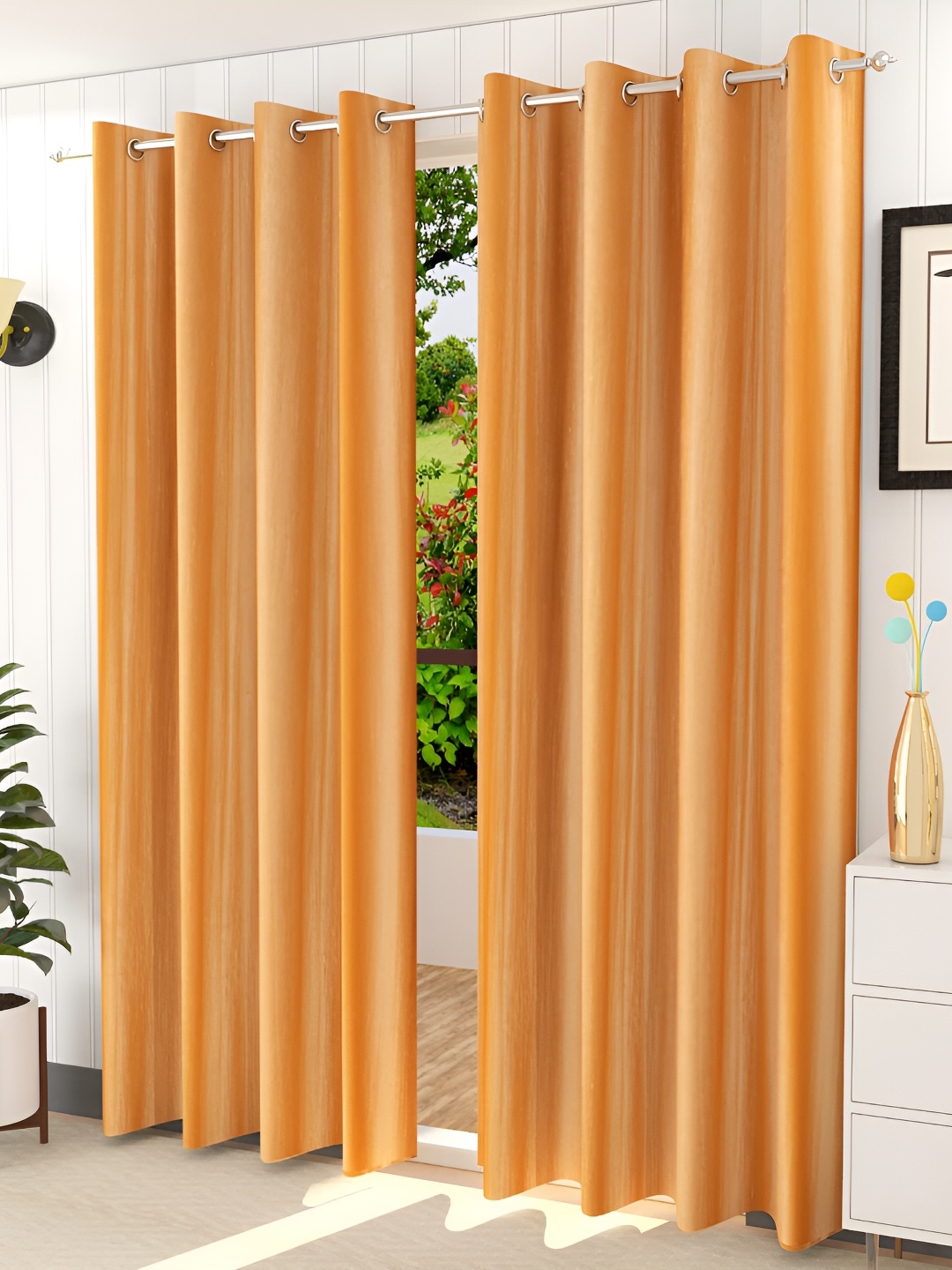 Galaxy Home Decor Gold-Toned 2 Pieces Floral Eyelet Room Darkening Long Door Curtain
Galaxy Home Decor Gold-Toned 2 Pieces Floral Eyelet Room Darkening Long Door Curtain