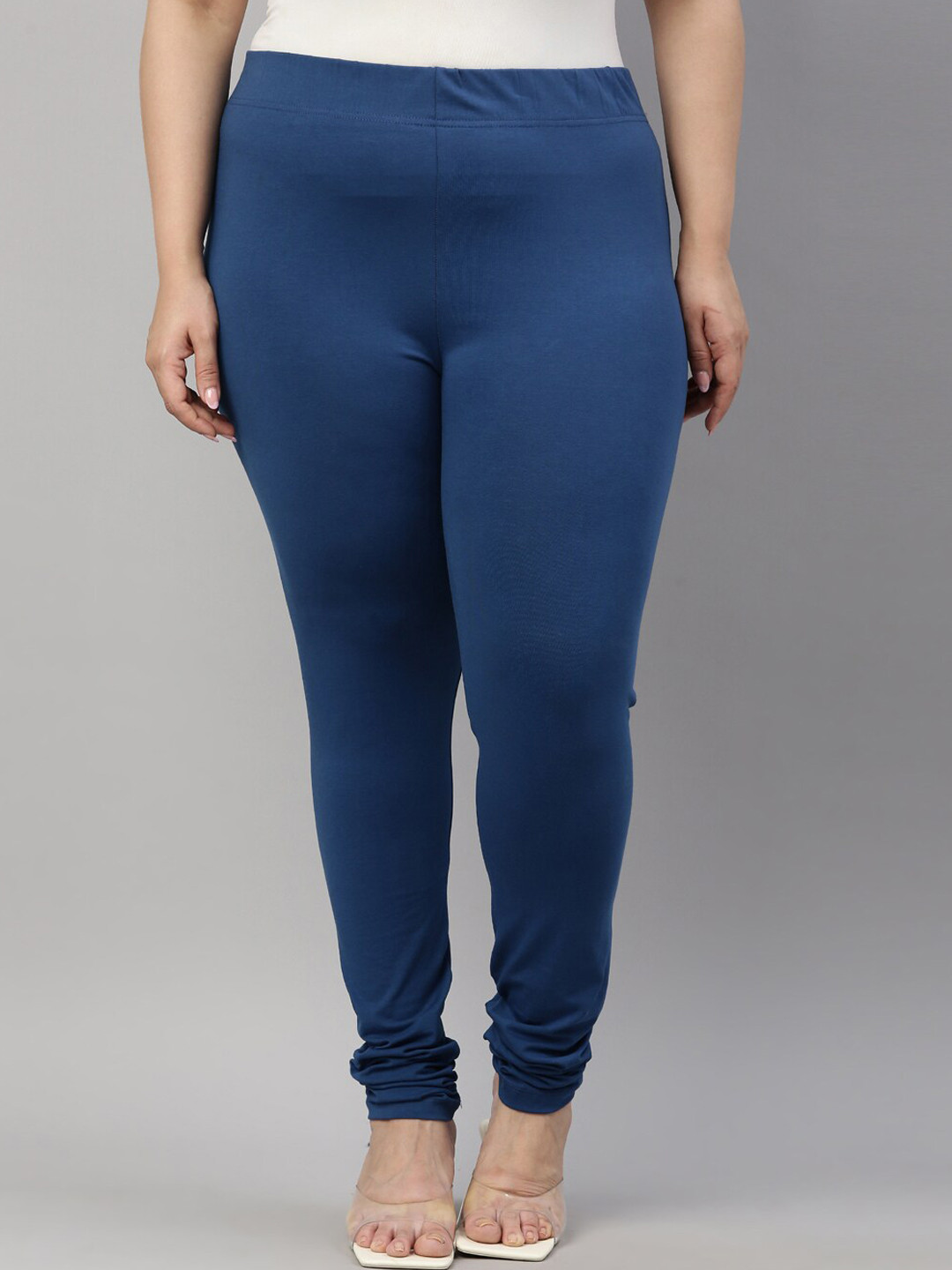 Go Colors Cotton Churidar-Length Leggings, Blue 
Go Colors Cotton Churidar-Length Leggings, Blue