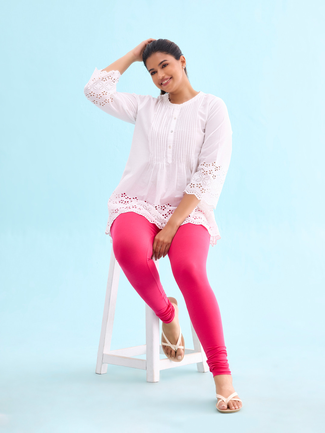 Go Colors Cotton Churidar-Length Leggings, Fuchsia
Go Colors Cotton Churidar-Length Leggings, Fuchsia