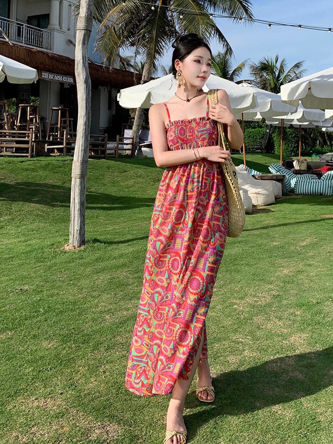 JC Mode Floral Print Maxi Dress, Multi