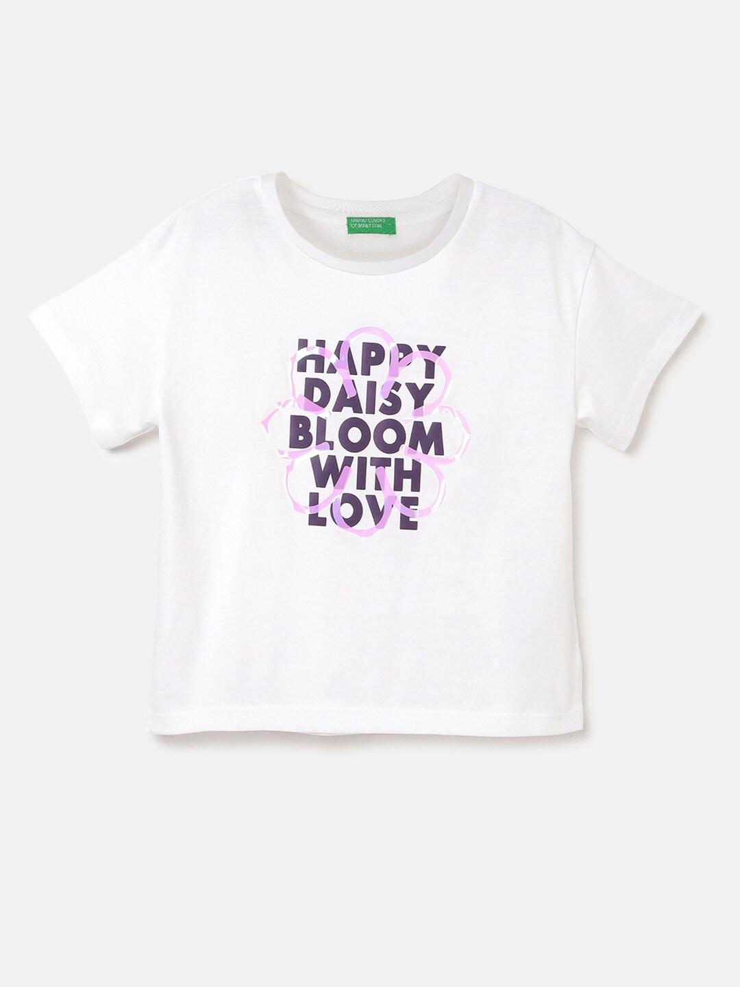 United Colors of Benetton Girls Typography Printed Pure Cotton Applique T-shirt, White
United Colors of Benetton Girls Typography Printed Pure Cotton Applique T-shirt, White