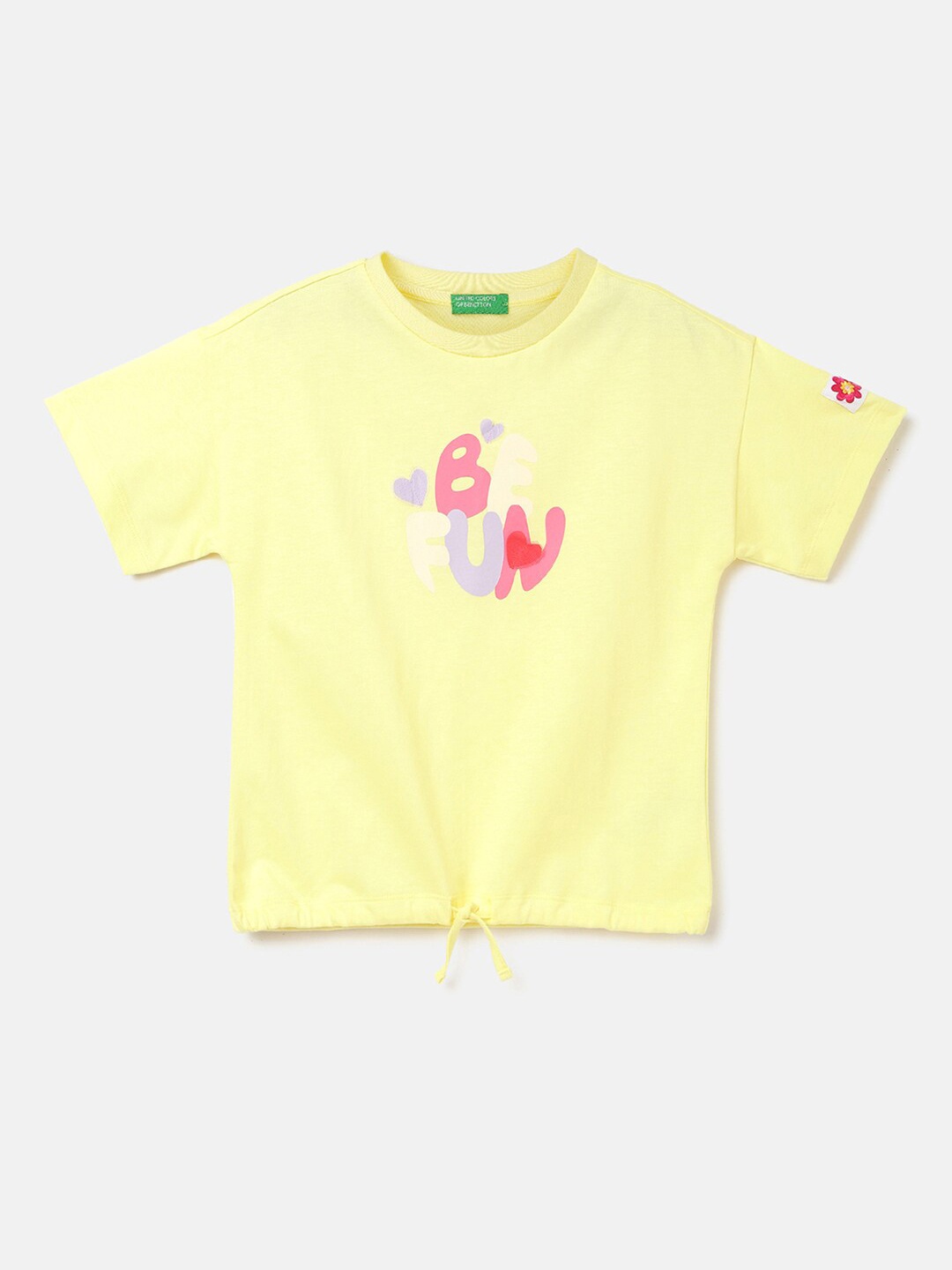 United Colors of Benetton Girls Typography Printed Pure Cotton Applique T-shirt, Yellow
United Colors of Benetton Girls Typography Printed Pure Cotton Applique T-shirt, Yellow