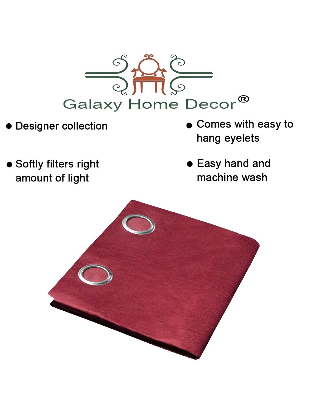 Galaxy Home Decor Red & Cream-Coloured Set of 2 Floral Room Darkening Long Door Curtain
Galaxy Home Decor Red & Cream-Coloured Set of 2 Floral Room Darkening Long Door Curtain