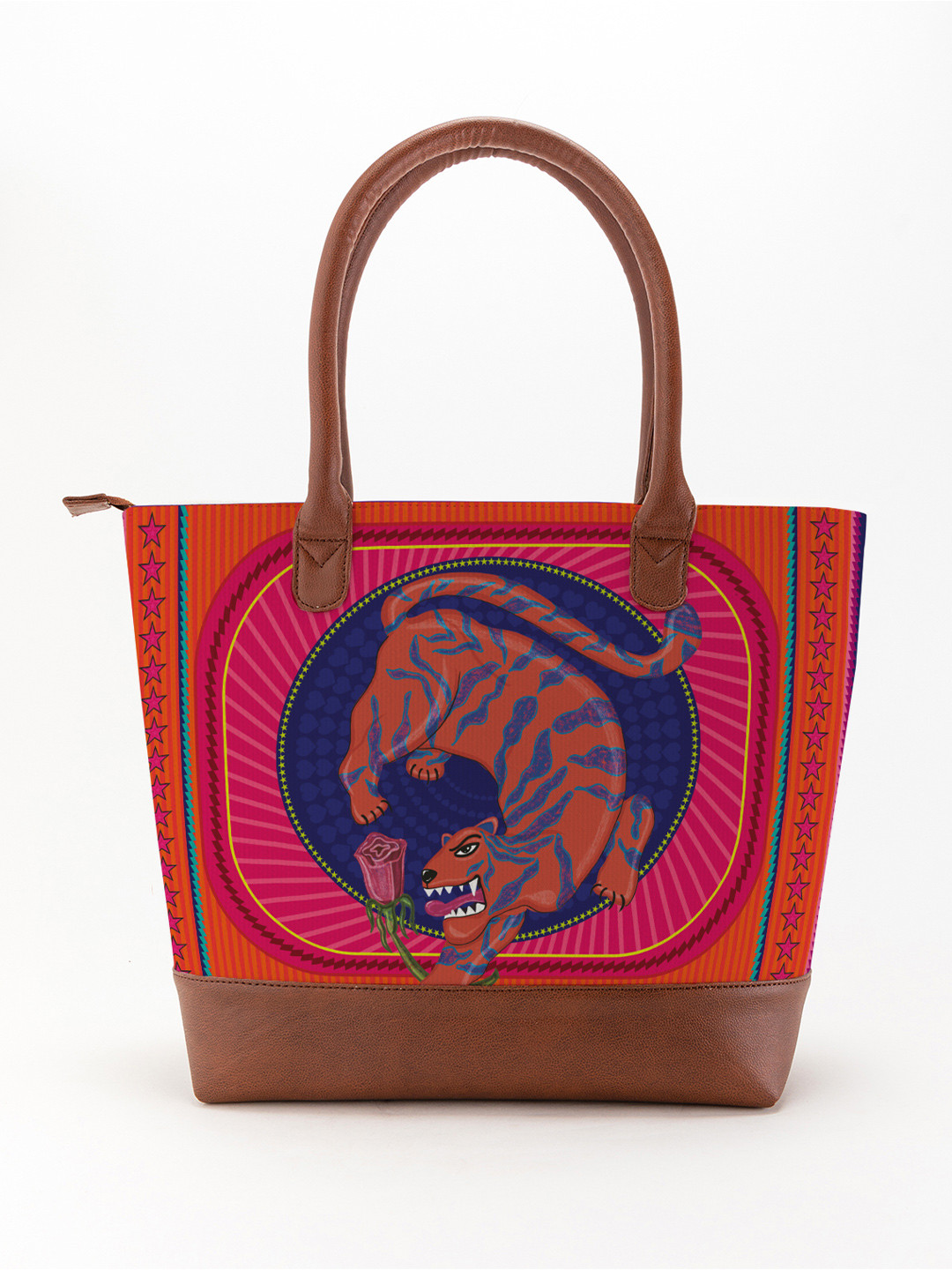 Kalankit Printed Shopper Shoulder Bag with Applique, Red 
Kalankit Printed Shopper Shoulder Bag with Applique, Red