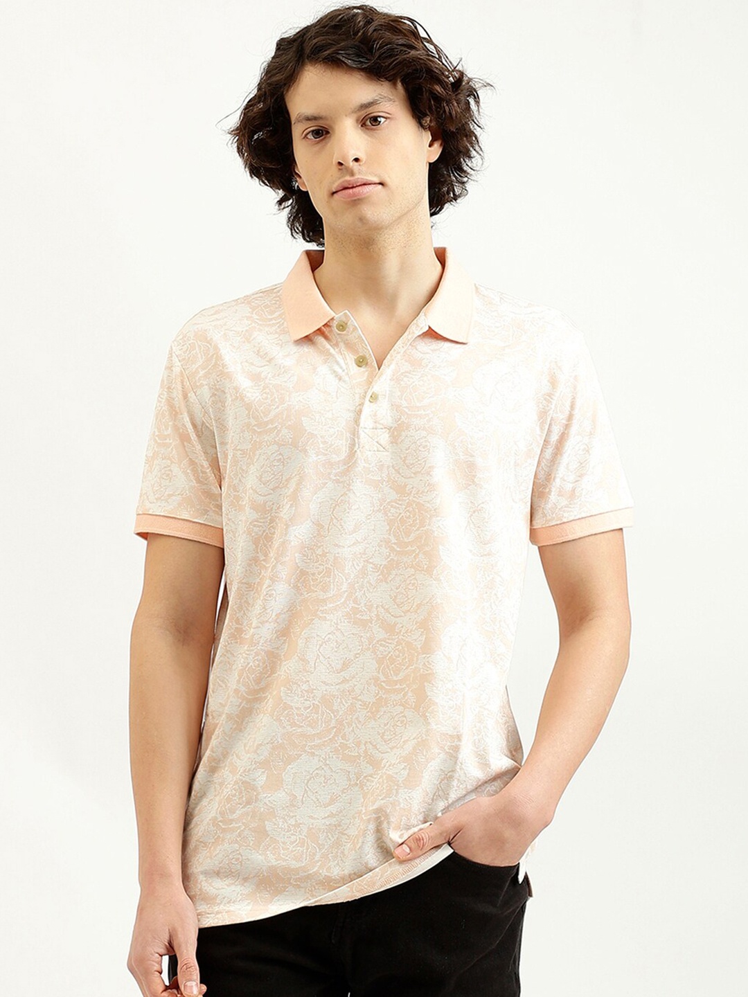 United Colors of Benetton Men Floral Polo Collar Pure Cotton Raw Edge T-shirt, Orange
United Colors of Benetton Men Floral Polo Collar Pure Cotton Raw Edge T-shirt, Orange