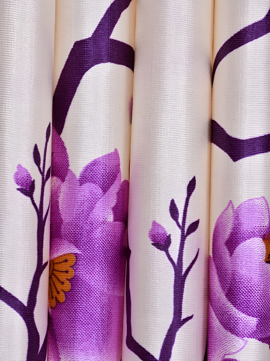 Galaxy Home Decor Purple Set of 4 Floral Room Darkening Window Curtain