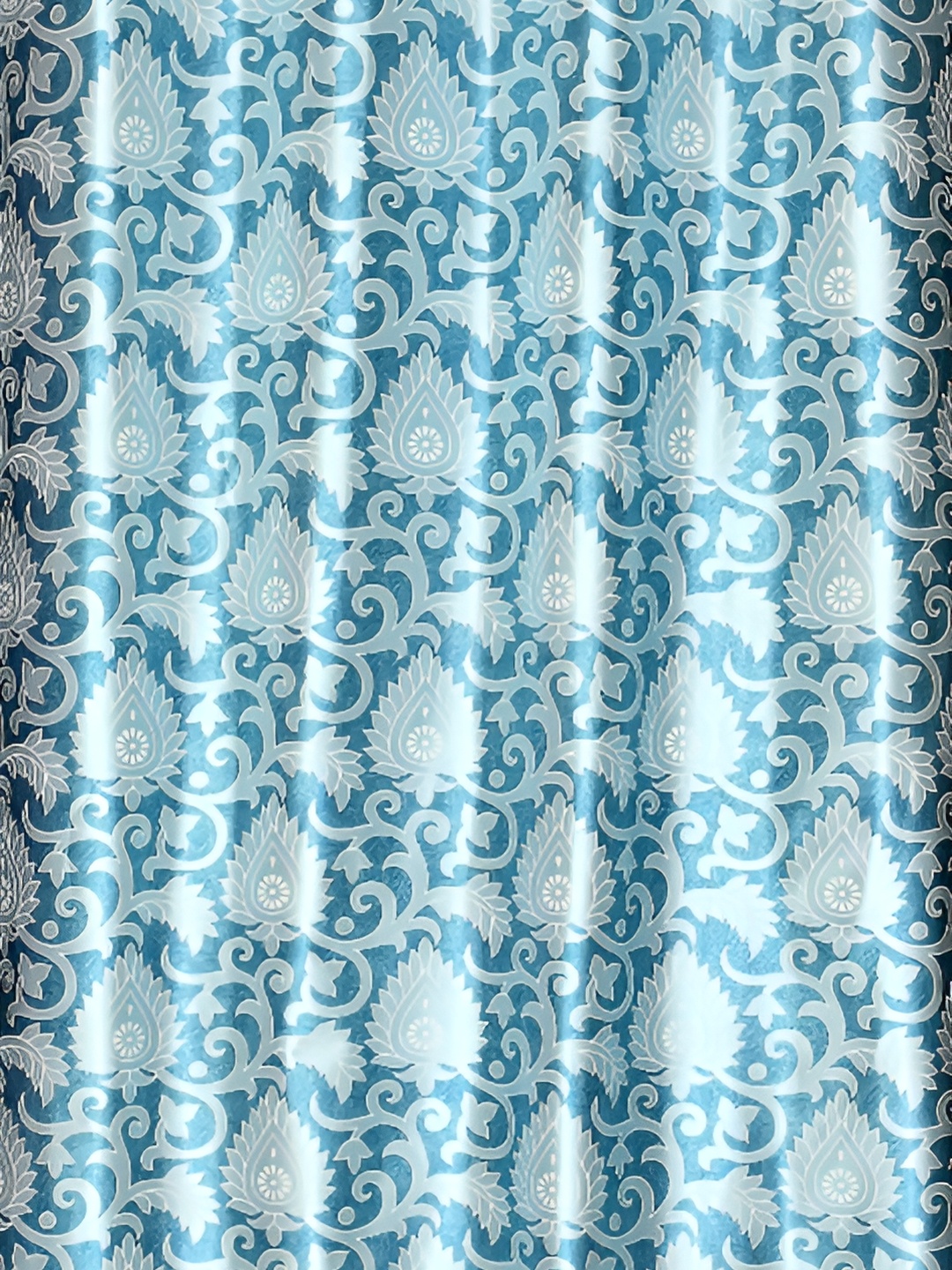Galaxy Home Decor Turquoise Blue Set of 2 Floral Room Darkening Window Curtain