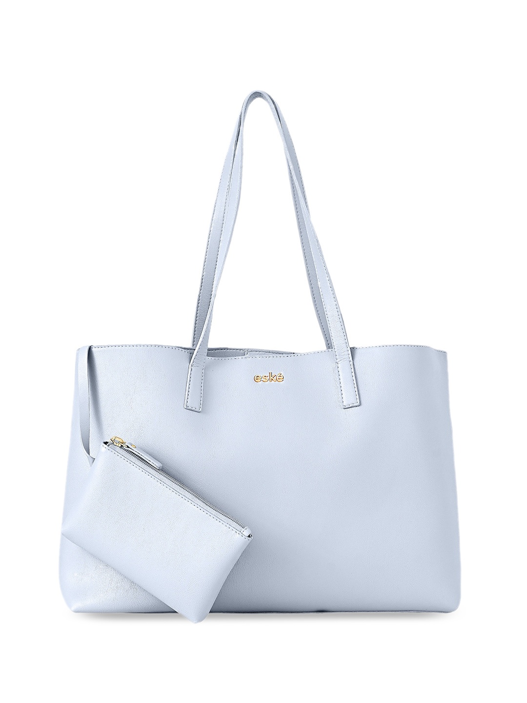 Eske Oversized Shopper Shoulder Bag with Applique, Blue