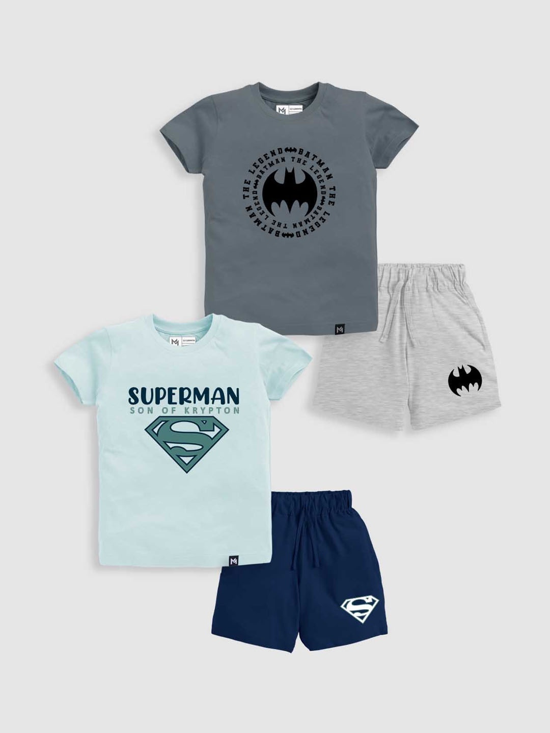 Minute Mirth Infant Pack Of 2 Superheroes Printed Pure Cotton T-Shirt With Shorts, Grey
Minute Mirth Infant Pack Of 2 Superheroes Printed Pure Cotton T-Shirt With Shorts, Grey