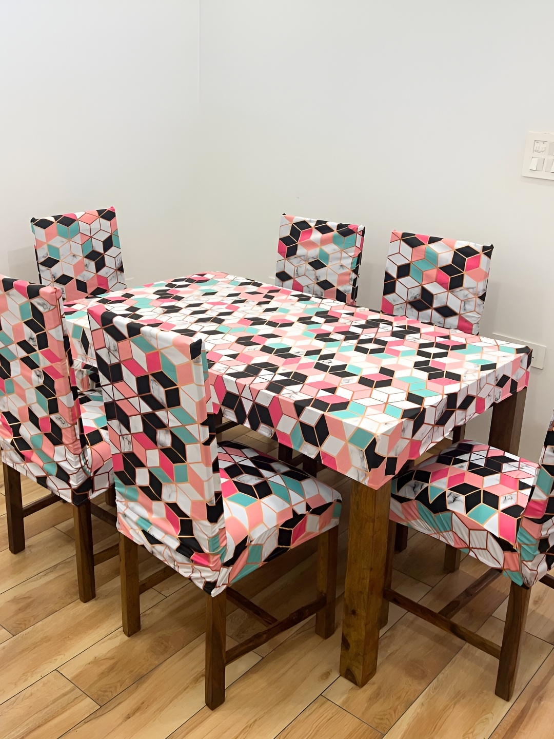 ohello 6 Pcs Multi Geometric Printed Elasticated Fitted Chair Covers With Table Cover, White
ohello 6 Pcs Multi Geometric Printed Elasticated Fitted Chair Covers With Table Cover, White